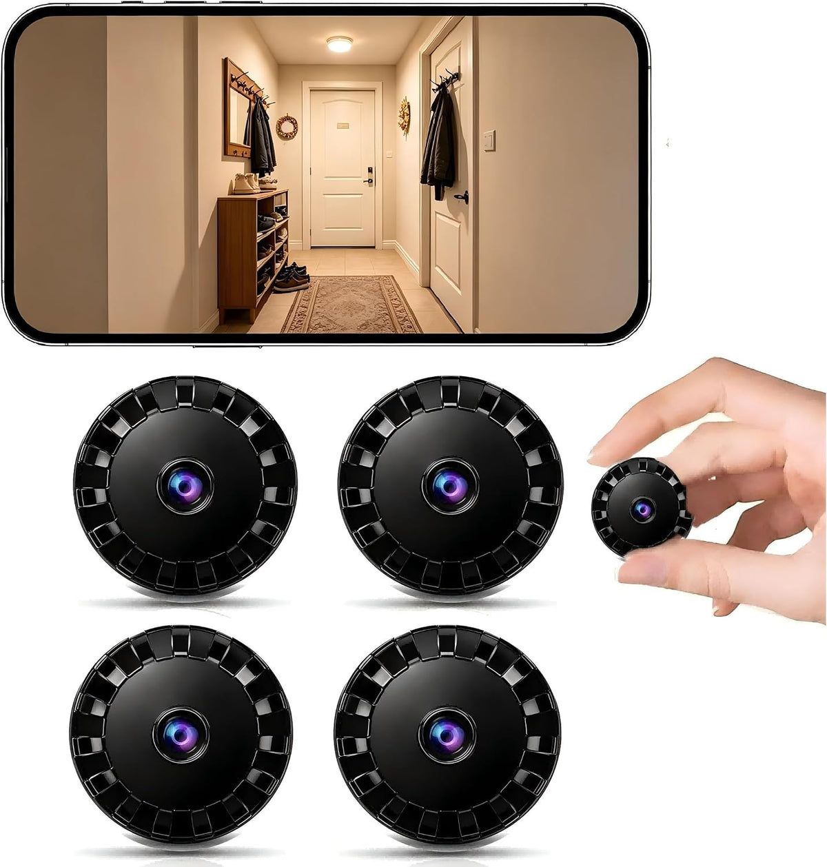 Lot de 4 GADGETO Mini Caméras WiFi