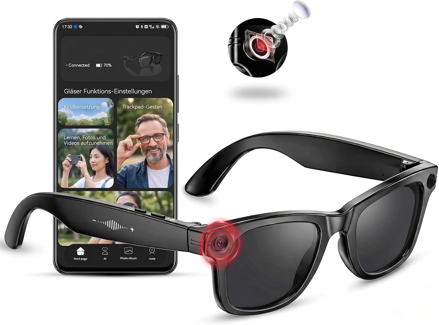 GADGETO Lunettes IA Vision 2K