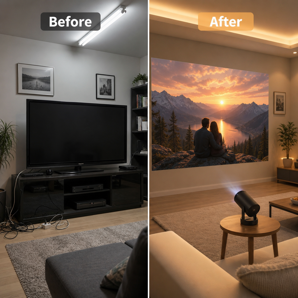 GADGETO Mini Projecteur 4K Connecté